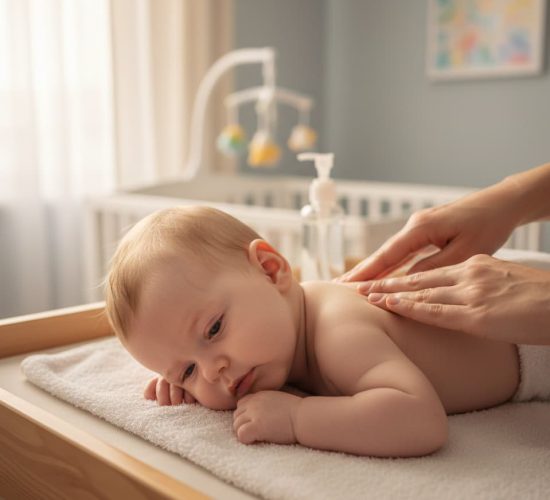 Baby wird massiert